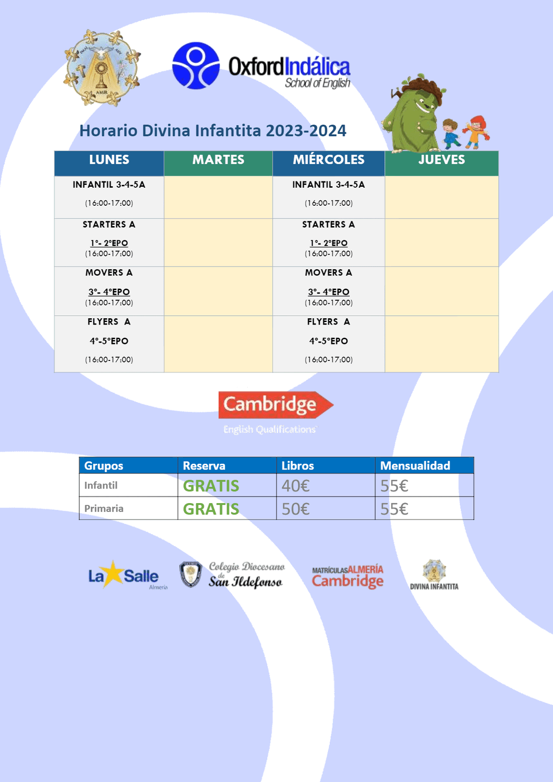horario Oxford Indálica